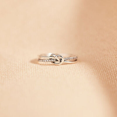 925 Sterling Silver Double-Layered Knot Ring